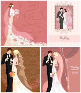 cartoon-style-wedding-invitations-vector